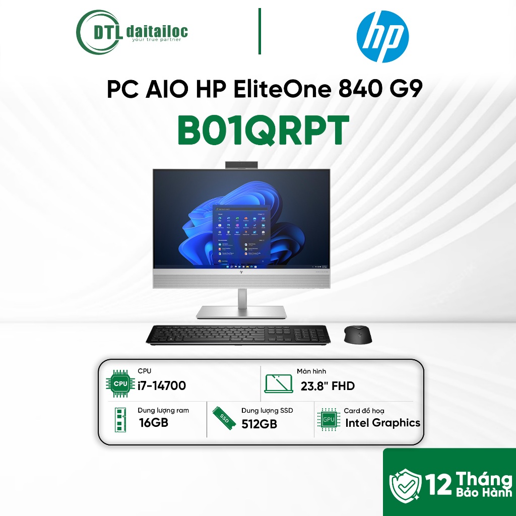 PC AIO HP EliteOne 840 G9 B01QRPT i7-14700 16GB 512GB SSD 23.8" FHD Cảm ứng | Chính hãng | BH 36T