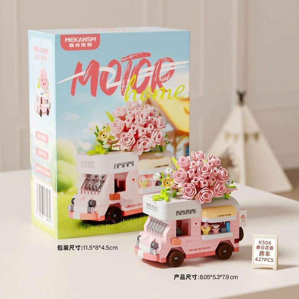 Bộ Lắp Ráp Phố Mini Trọn Bộ - Nhà Cửa, Xe Nhỏ, Xe Nhà Hoa Trang Trí Bàn Dễ…