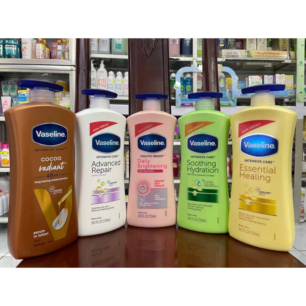 Body lotion- Dưỡng thể Vaseline bản Mỹ có vòi 725ml
