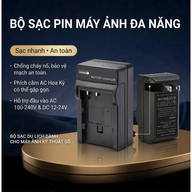 [CHÂN GẬP GỌN] Sạc Pin Canon NB-3L Cho Máy Ảnh IXUS 700 750 IXY Digital SD500 - NB-3L