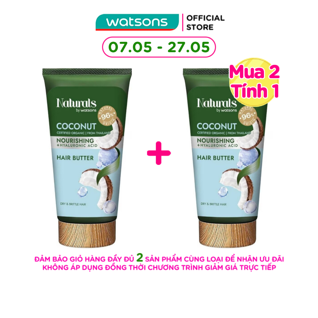 Kem Ủ Tóc Naturals By Watsons Nourishing Cấp Ẩm Chiết Xuất Dầu Dừa Và Bơ Hạt Mỡ 150ml