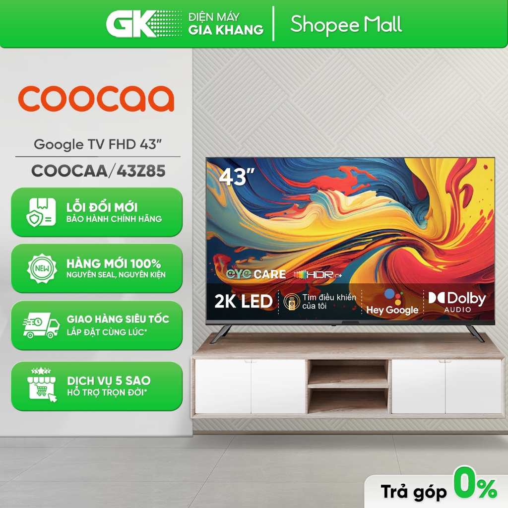 43Z85 - Google Tivi Coocaa Full HD 43 inch 43Z85 [FREESHIP HCM]
