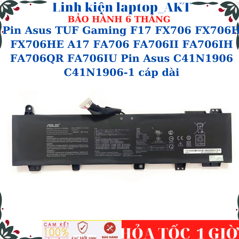 Sạc Pin Asus TUF Gaming F17 FX706 FX706H FX706HE A17 FA706 FA706II FA706IH FA706QR FA706IU Asus C41N