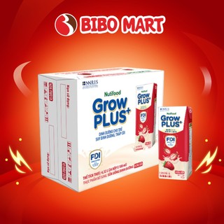 [MALL] Thùng 24 Hộp Sữa Pha Sẵn GrowPLUS+ Vị Dâu 110ml 1Y+ Hỗ Trợ Hấp Thụ Dưỡng Chất - Bibo Mart