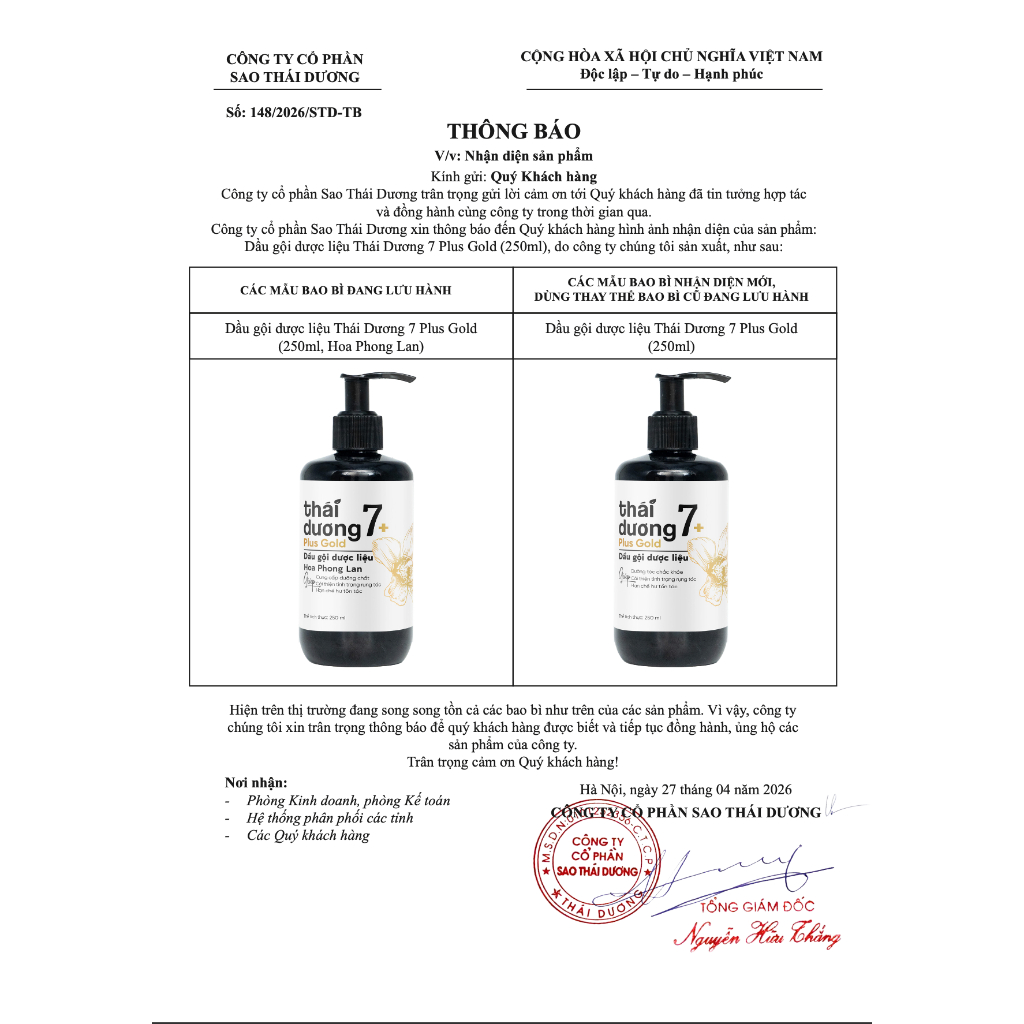 [MUA 2 TẶNG 1] Cặp Dầu gội & Dầu xả Thái Dương 7 Plus Gold 500ml tặng kèm quà | BigBuy360 - bigbuy360.vn