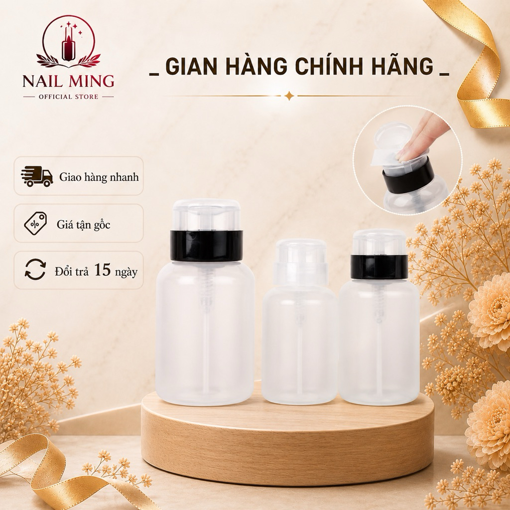 Lọ đựng cồn acetone 250ml đầu xịt - Bình nhún đựng nước lau gel