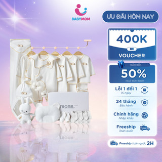 Set quà sơ sinh TUOMA KID 16CT quần áo sơ sinh cho bé, quà tặng đầy tháng, hộp quà cao cấp