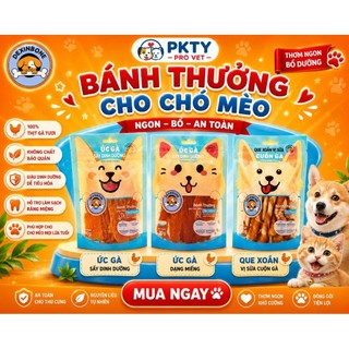 Ức Gà Sấy Dinh Dưỡng Dexinbone 90g – Bánh thưởng cho chó mèo, thơm ngon dễ ăn