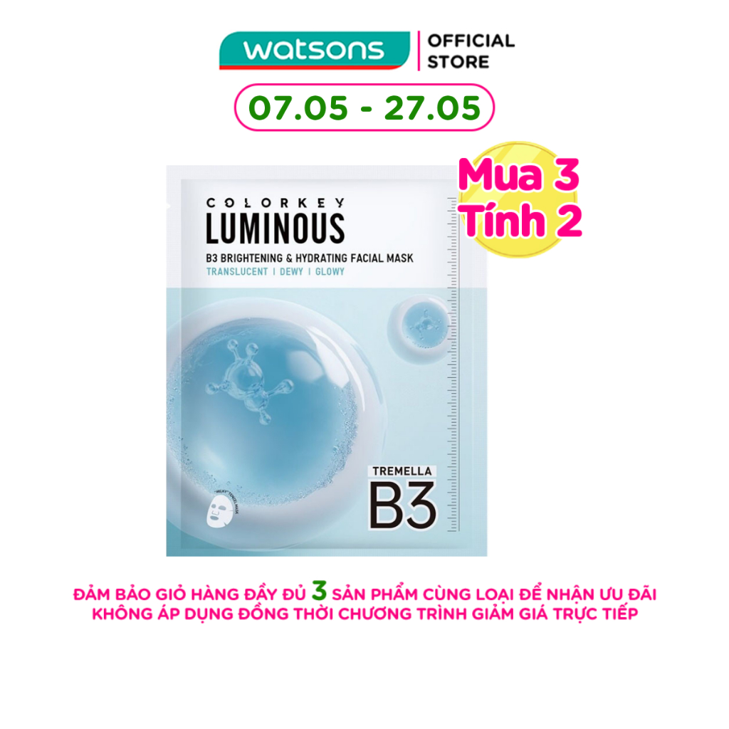 Mặt Nạ Cấp Ẩm Và Sáng Da B3 Colorkey Luminous B3 Brightening & Hydrating Facial Mask 30ml