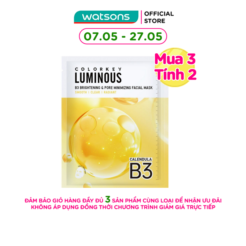 Mặt Nạ Se Khít Lỗ Chân Lông Và Sáng Da B3 Colorkey Luminous B3 Brightening & Pore Minimizing 30ml