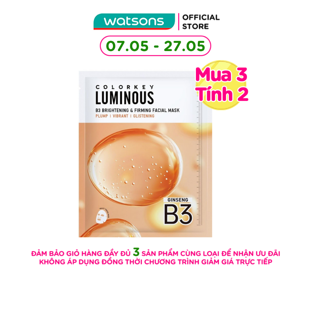 Mặt Nạ Săn Chắc Và Sáng Da B3 Colorkey Luminous B3 Brightening & Firming Facial Mask 30ml