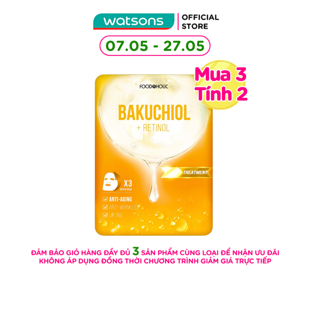 Mặt Nạ Foodaholic Bakuchiol Tái Tạo, Chống Lão Hoá Da Bakuchiol Ample Mask 23ml