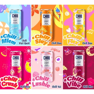 Combo 4 Thùng CHILL COCKTAIL LIGHT Mix 6 Vị (48 Lon x 320ml) Nước Cocktail Trái Cây Gu Nhẹ 3% Ít Cồn Sống REAL Là CHILL