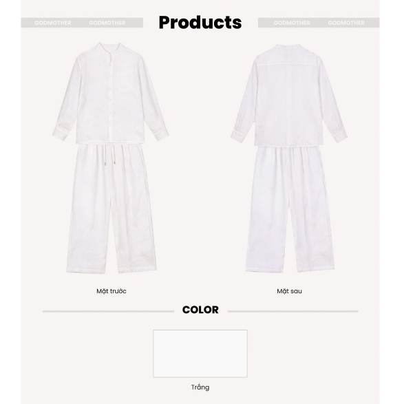 Đồ Bộ Nam GODMOTHER Set Sơ Mi Đũi Dài Tay Cổ Trụ Form Rộng Đi Biển Mùa Hè Cao Cấp | BigBuy360 - bigbuy360.vn