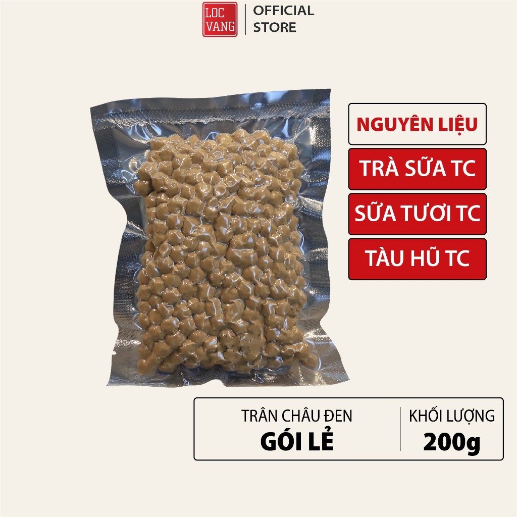 TRÂN CHÂU ĐEN Làm Trà Sữa Trân Châu Đường Đen Tự Pha Hồng Trà Đen Lục Trà Lài Thái Xanh Thái Đỏ 200g