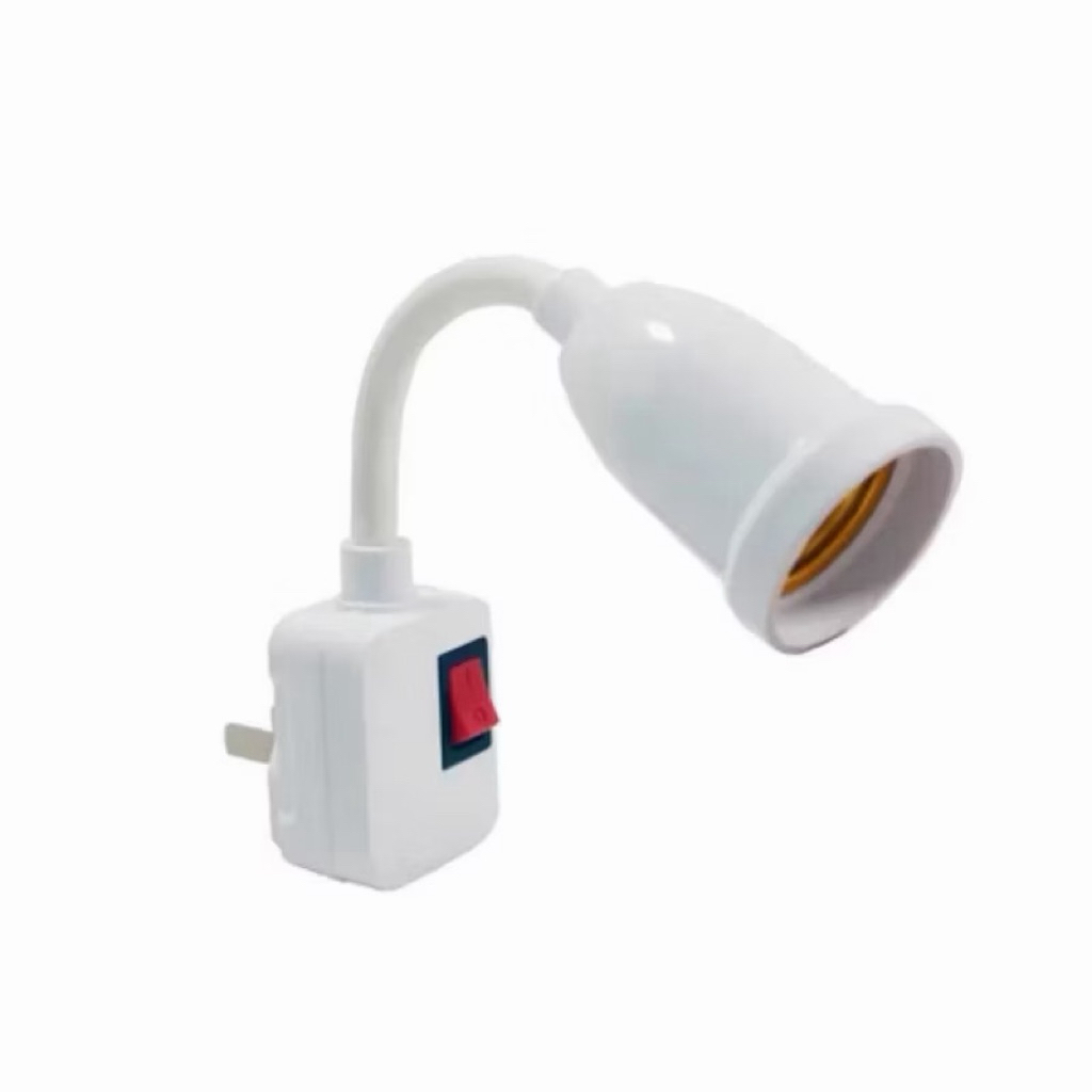 Đui đèn lò xo kèm công tắc - Đuôi đèn E27 uốn dẻo