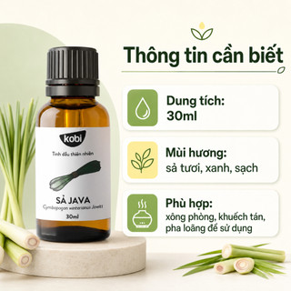 Tinh dầu Sả Java Kobi Citronella 10ml thơm phòng khử mùi hỗ trợ xua côn trùng dùng khuếch tán