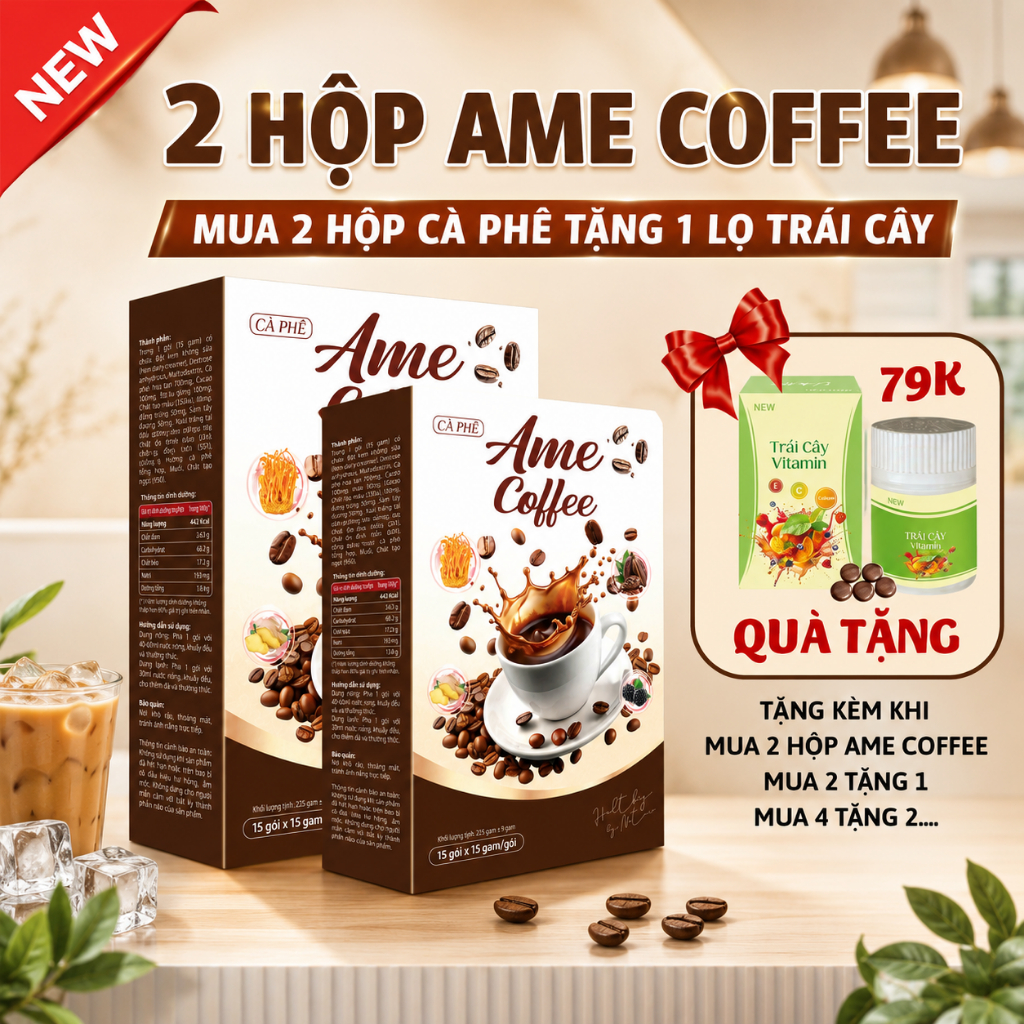 (KÈM QUÀ) 2 HỘP CÀ PHÊ AME COFFEE - EZIM COFFEE - tổng 30 gói