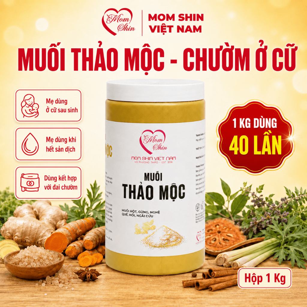 MUỐI THẢO DƯỢC CHƯỜM EO MOM SHIN 1KG | Giảm Eo Sau Sinh | Vũ Phương Thảo Mom Shin | Shop Mẹ Thảo