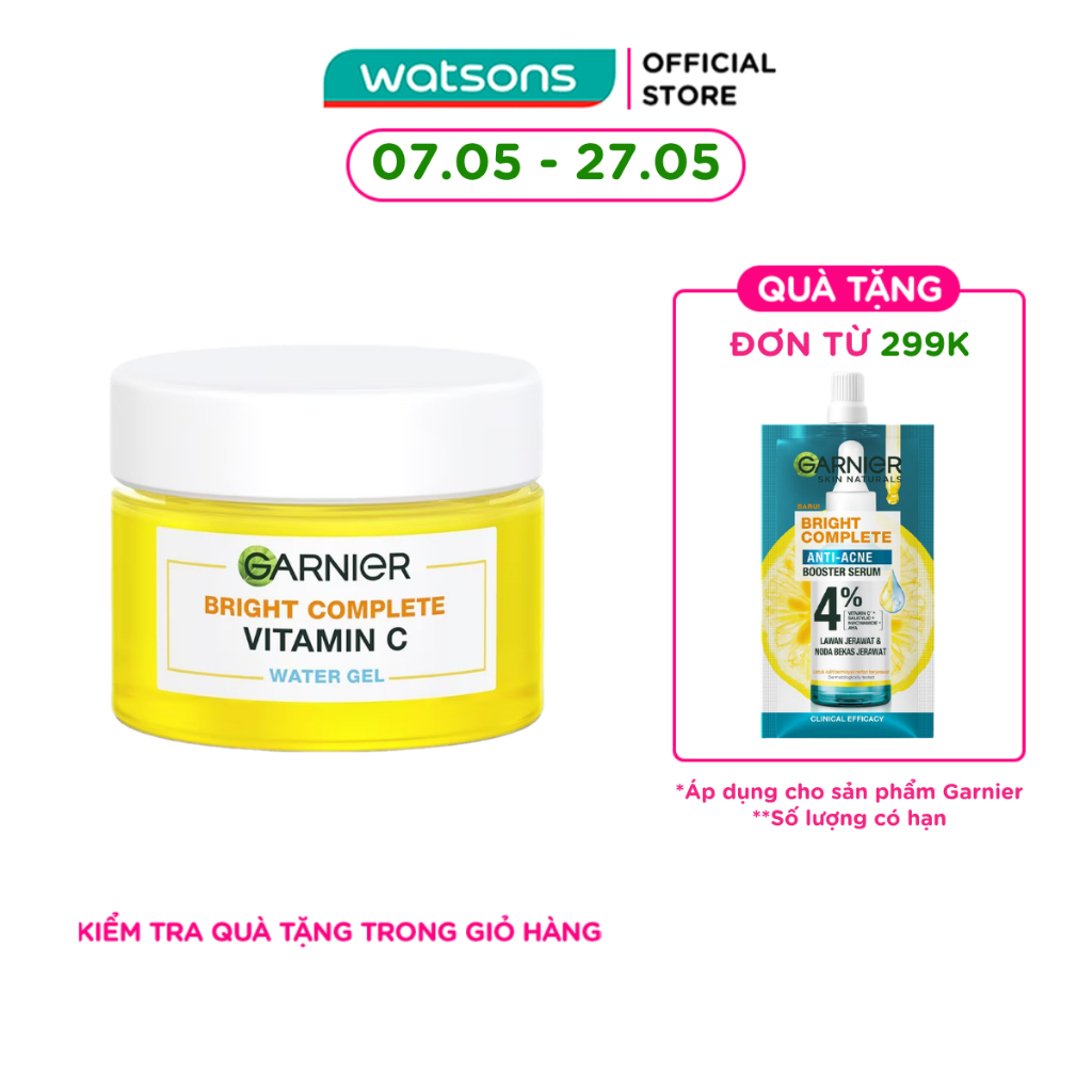 Gel Dưỡng Da Garnier Bright Complete Vitamin C Water-Gel 50ml