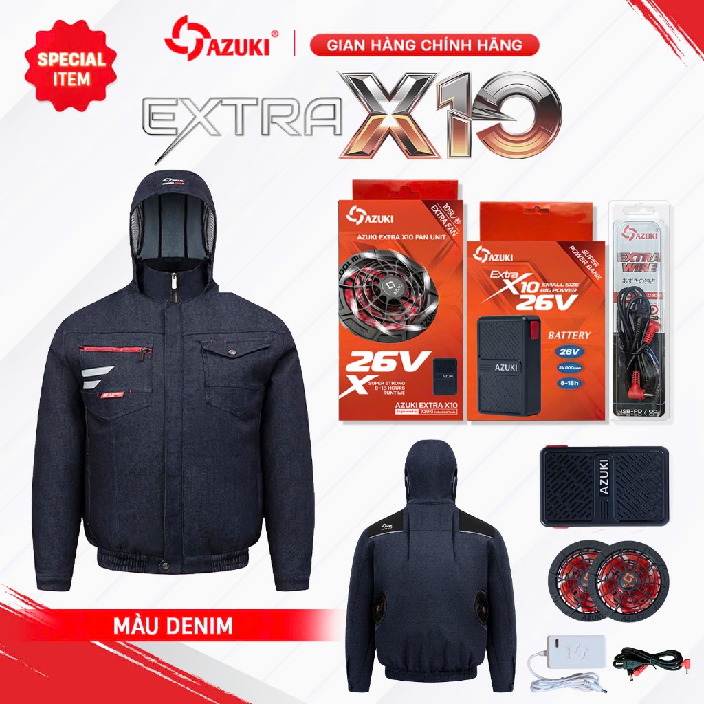 [FULL BỘ ÁO BÒ] Áo Điều Hòa AZUKI EX10 Nhật Bản Chính Hãng .Bảo Hành 1 Năm của Hãng,Lỗi 1 Đổi 1