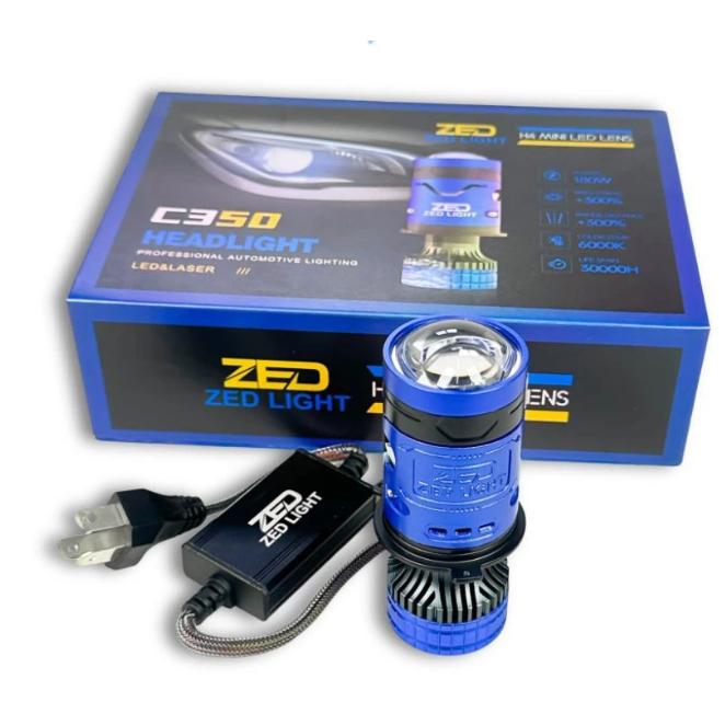 Đèn Led Pha Bi Cầu Mini C350 -Công Suất 90W - Chân H4 Lắp Ô Tô Xe Máy 12-24V- Bảo Hành 12 Tháng