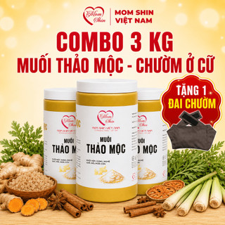 [Tặng Đai Chườm] Combo 3Kg Muối Thảo Dược Chườm Eo MOM SHIN | Shop Mẹ Thảo, Ở Cữ Mẹ Shin Min Gin