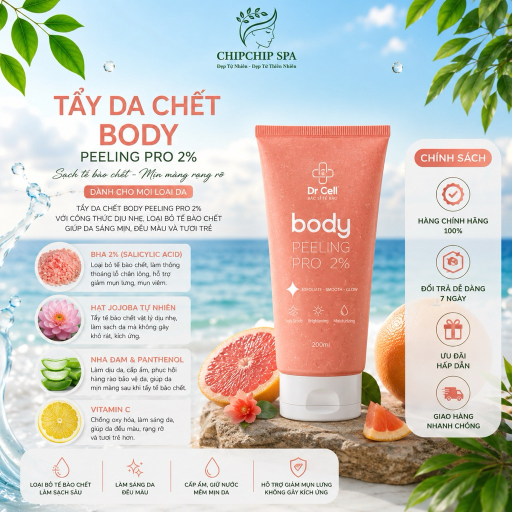 Tẩy da chết body Peeling Pro 8% AHA.