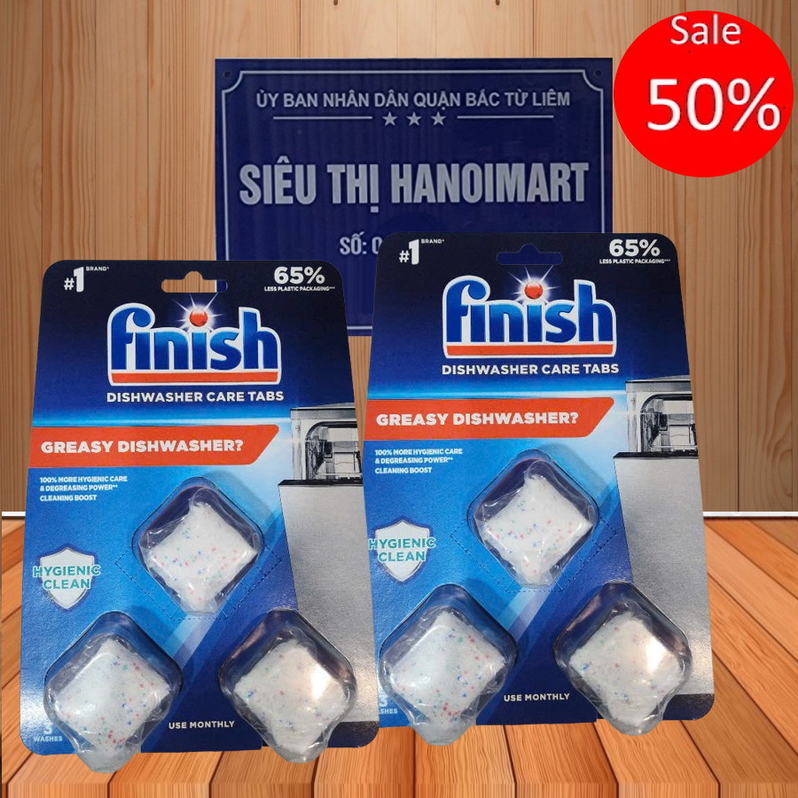 Viên vệ sinh máy rửa bát Finish, dung dịch nước vệ sinh finish tẩy cặn canxi dầu mỡ trong lòng máy