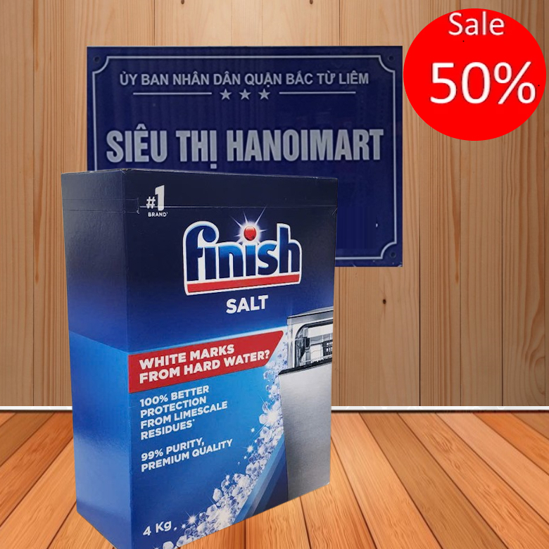 Muối rửa chén Finish hộp 1.2 kg, 1.5kg muối rửa bát finish làm mềm nước cho máy rửa bát 1kg 4kg