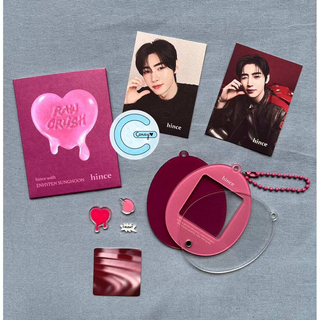 (KÈM ID ENHYPEN SUNGHOON) MÓC KHOÁ SON GIFT HÃNG HINCE (RAW CRUSH SHAKER KEYRING) CÓ SẴN