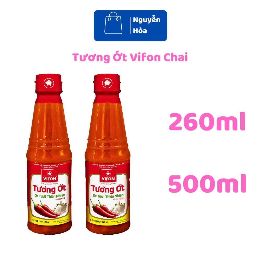 [Combo 2 Chai] Tương ớt Vifon - Ớt Tươi Thiên Nhiên (Chai 260g/500g) - Shop Nguyễn Hòa