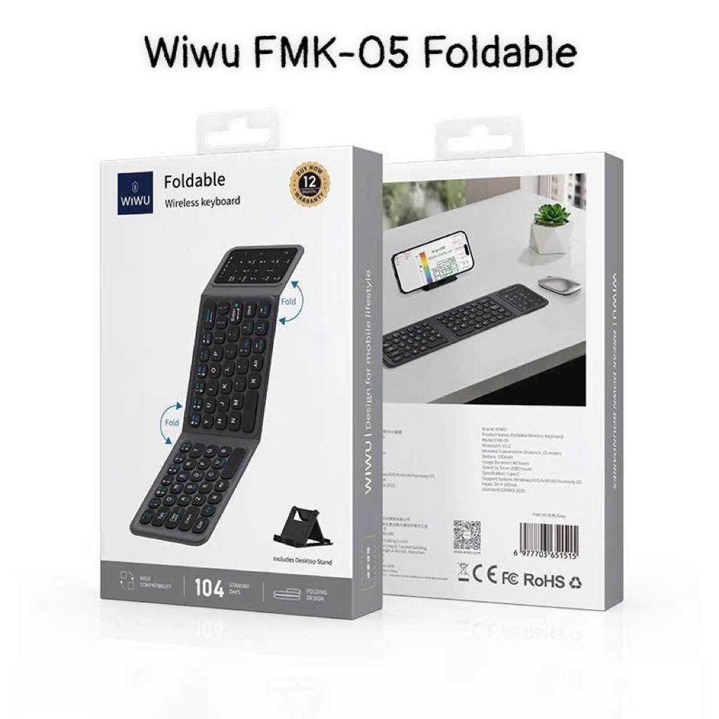 Bàn phím Wiwu Foldable FMK-05 kết nốt với ipad / iphone