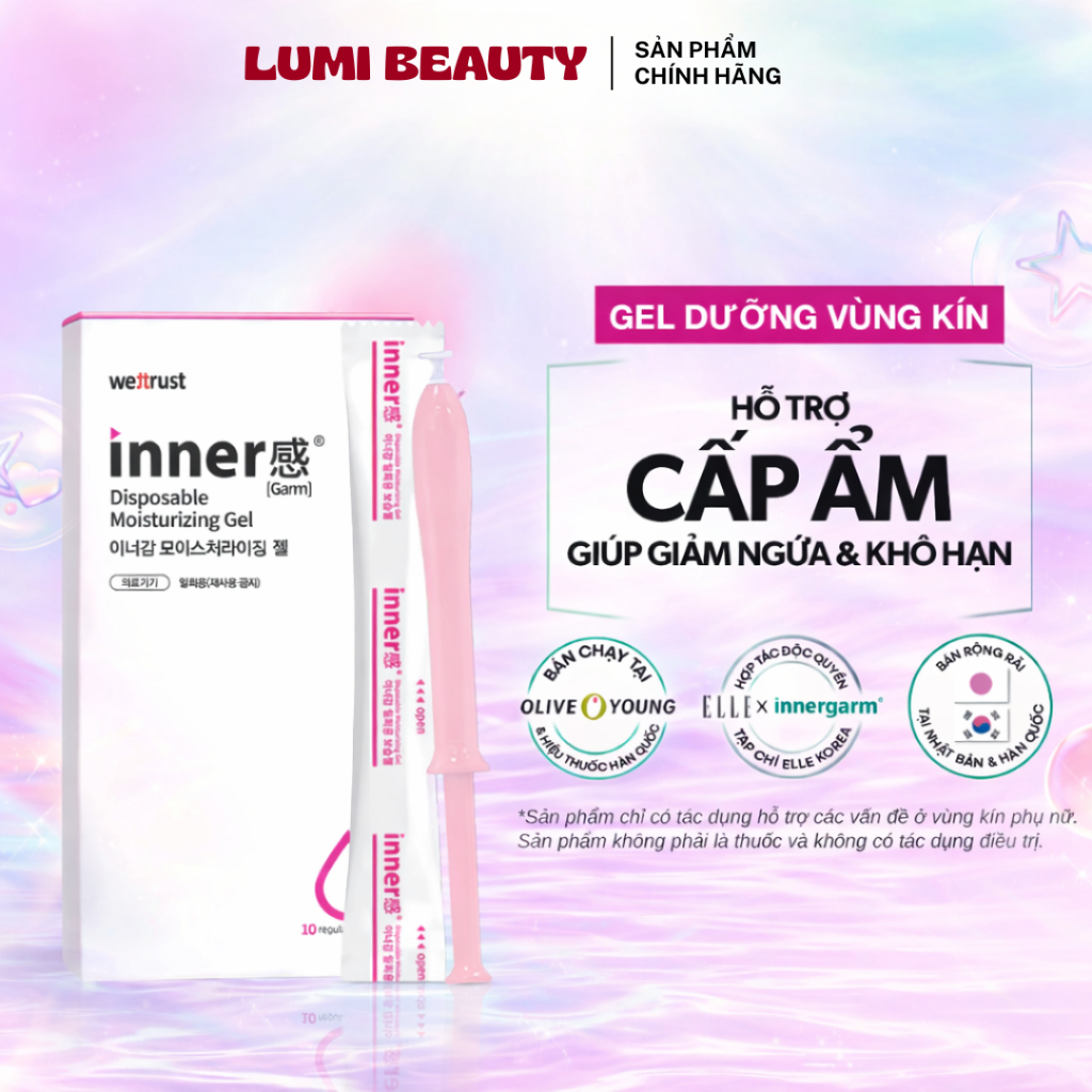 [Inner Gel Hồng] Đũa Thần Inner Gel Dưỡng Vùng Kín WETTRUST INNERGARM Disposable Multicare Essence G