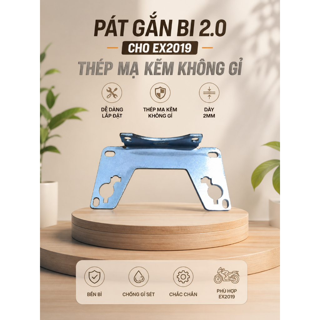 Bộ Pat Gắn Bi Cầu 1.5 inh - 2,5 inh Cho Chóa Lativo & Chóa Zin Cho Exciter 150/2019 , LC150, Y15ZR