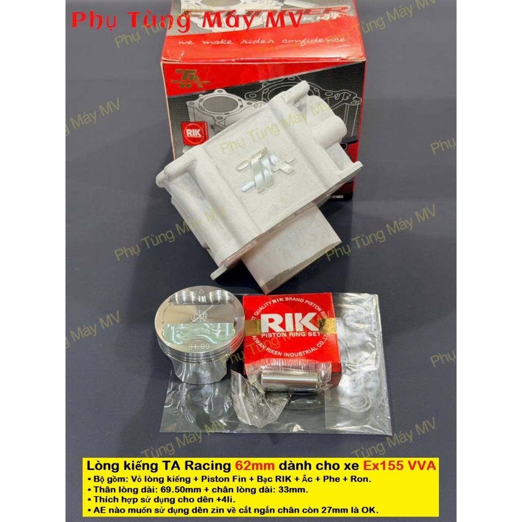 Lòng TA Racing 62mm chân 33li dành cho xe Ex155 VVA