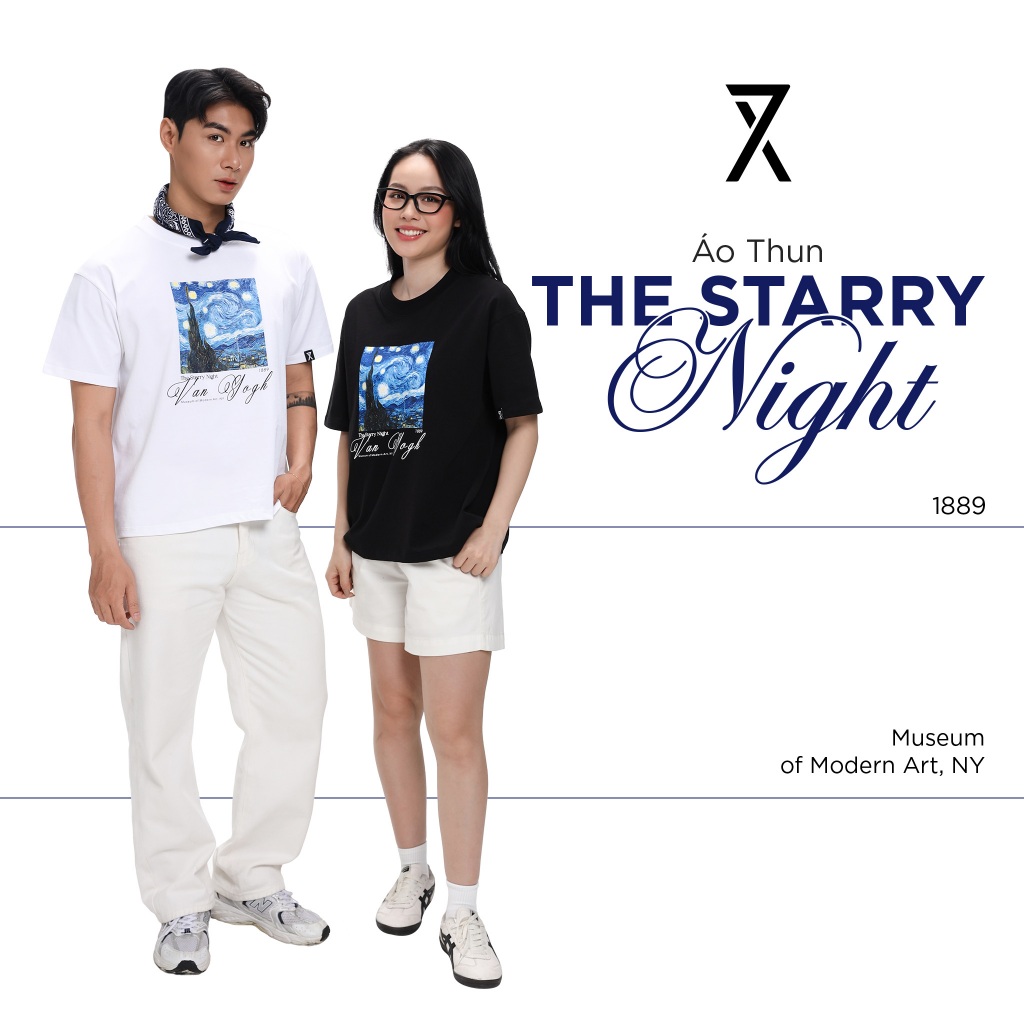 Áo Thun Nam Nữ Couple TX The Starry Night  Thun Cotton 100% Form Boxy TS 532