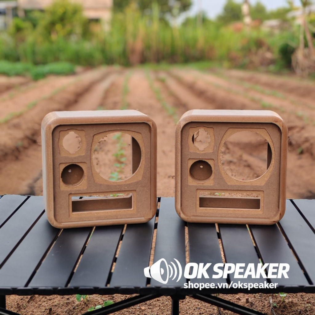Box loa thô mono 3way cho củ loa 4inch, cộng hưởng BB2 - OK SPEAKER
