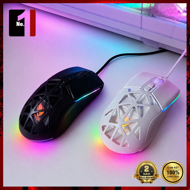 Chuột Gaming Led RGB Tổ Ong Siêu Nhẹ T-wolf G520 Có App Cài Đặt Macro DPI 12800 Chuột Chơi Game Mượt