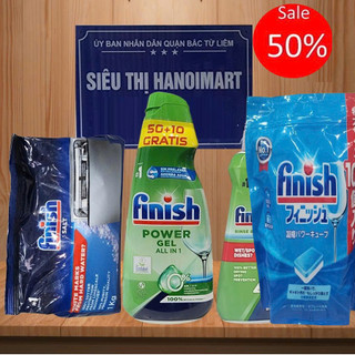 Gel Nước rửa bát Finish dùng cho máy rửa bát 900ml, xà phòng rửa bát viên finish nhật bản 100 viên