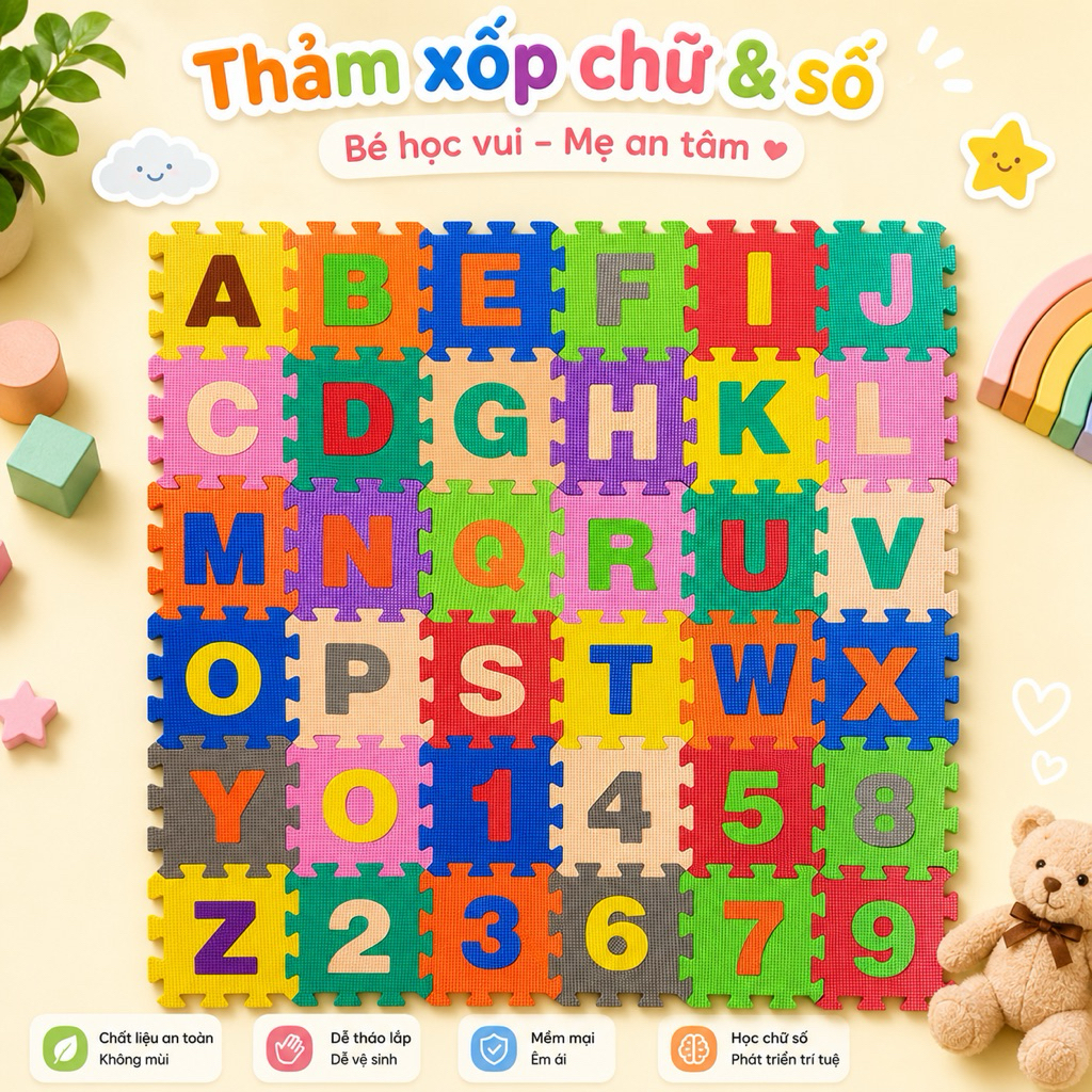 Bộ 40 miếng thảm xốp mini cho bé