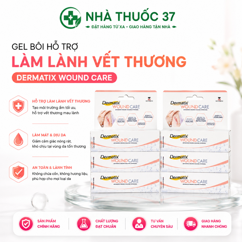 Dermatix Wound care 20g - Gel chăm sóc vết thương giúp vết thương nhanh lành, giảm đau rát