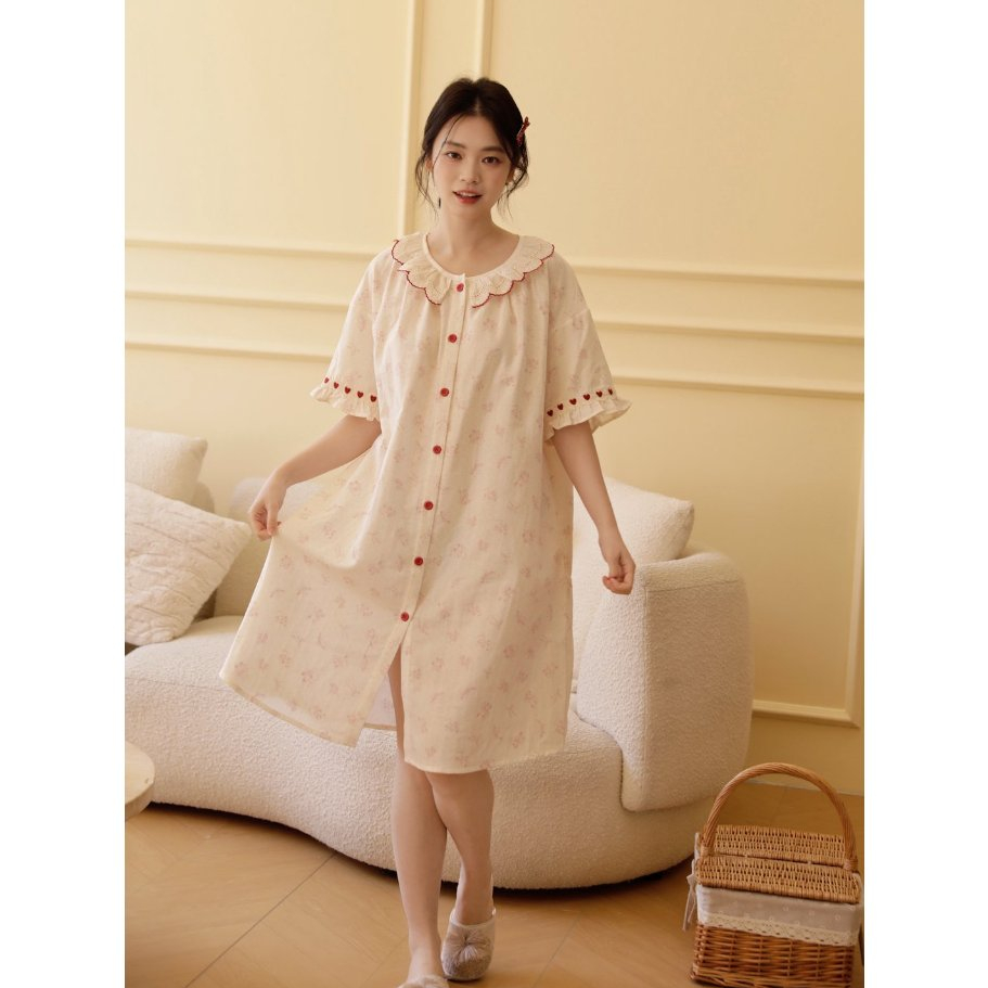 After Bath - Váy Cotton Mặc Nhà Bunny Heart - NG015