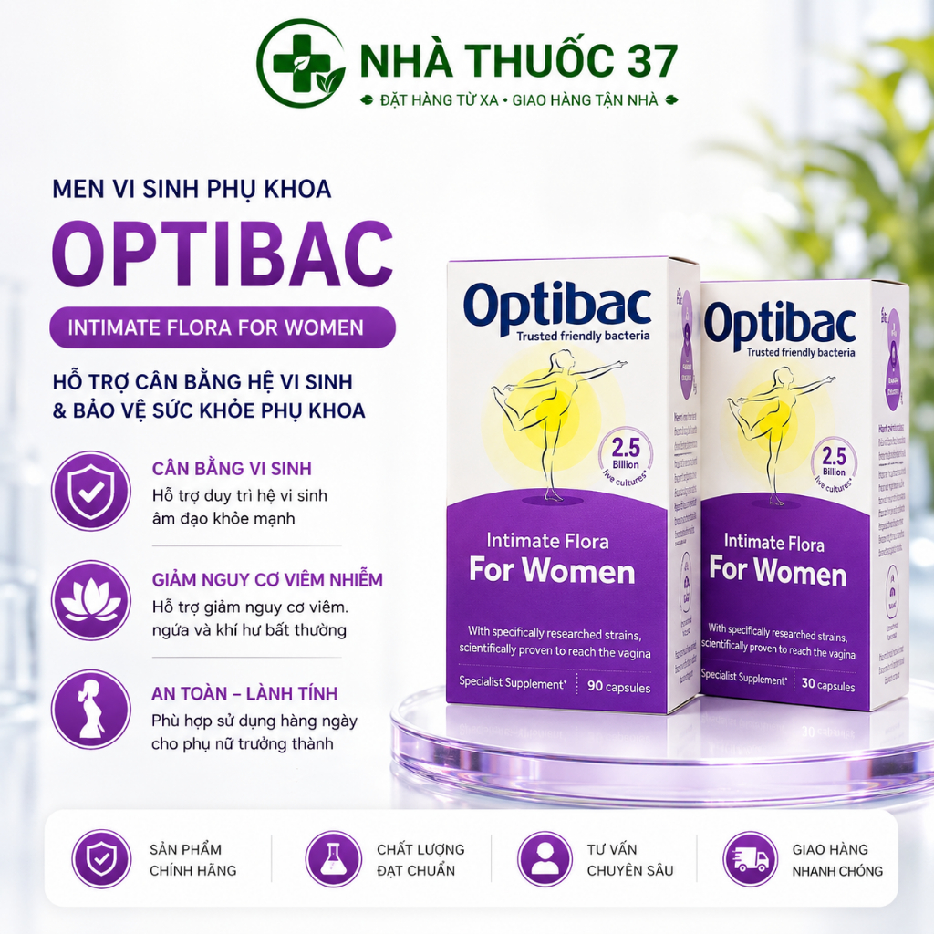Optibac probiotics for women _ Men vi sinh Optibac tím giúp cân bằng lợi khuẩn vùng kín