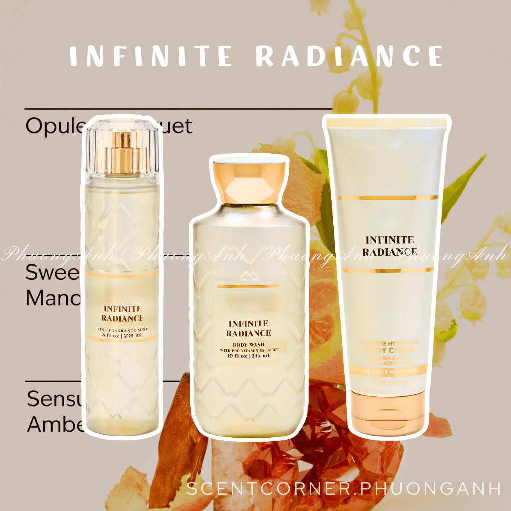 INFINITE RADIANCE | Bộ sản phẩm Body Mist - Lotion - Sữa Tắm