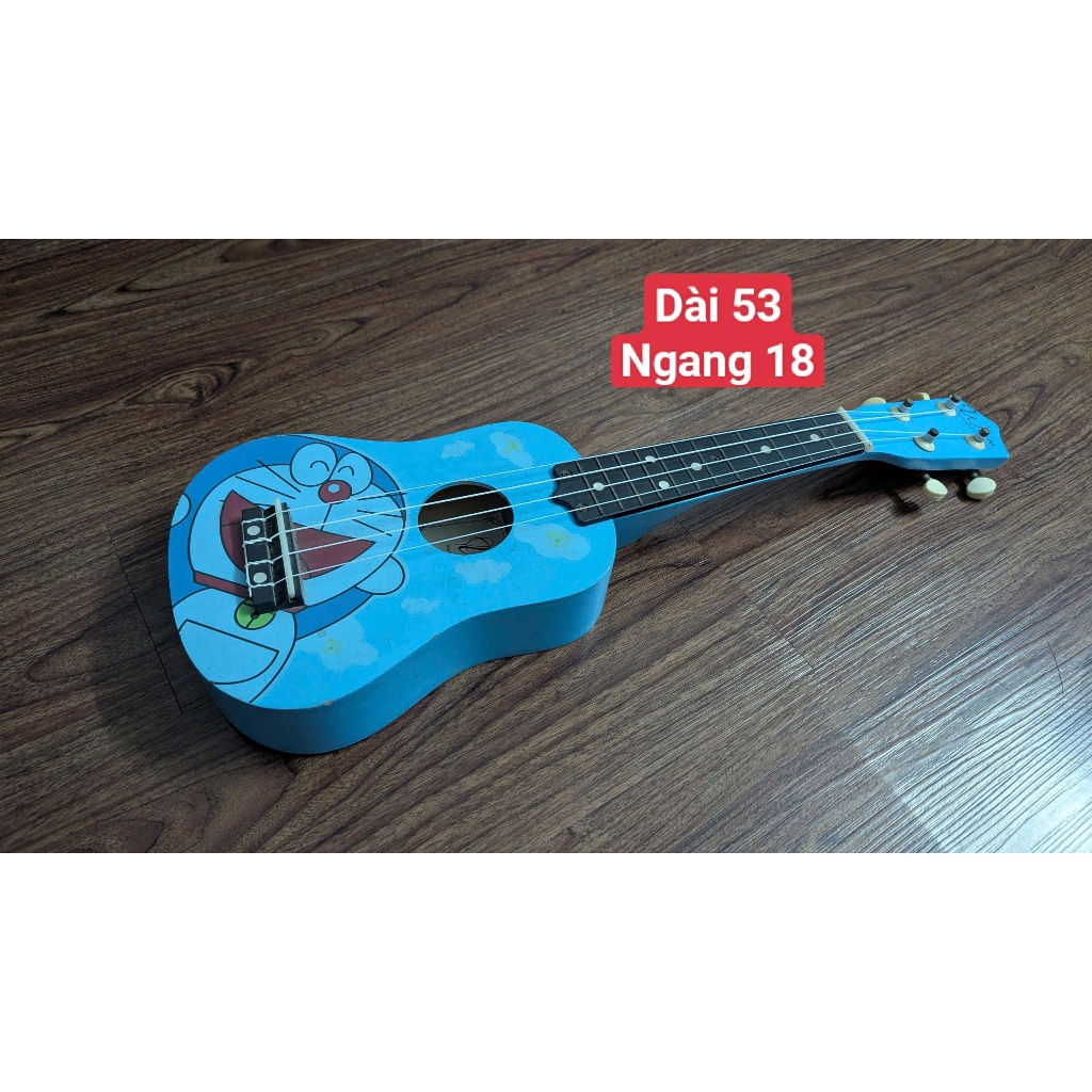 Đàn Ukulele Soprano Gỗ 21inch màu xanh doraemon WOIM hàng cũ qua sử dụng thanh lý
