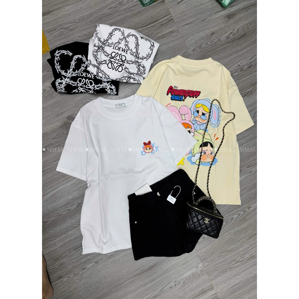 áo phông nữ xinh yêu - thiết kế hoạ tiết powerpuff girls