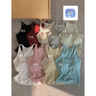 Áo Ba Lỗ Hai Dây Kiểu Pháp Mẫu Mới, Áo Cotton Màu Trơn Dáng Ôm Đệm Ngực Cho Nữ Mặc Bên Trong Bên Ngoài Áo Nữ | Thảo Chi