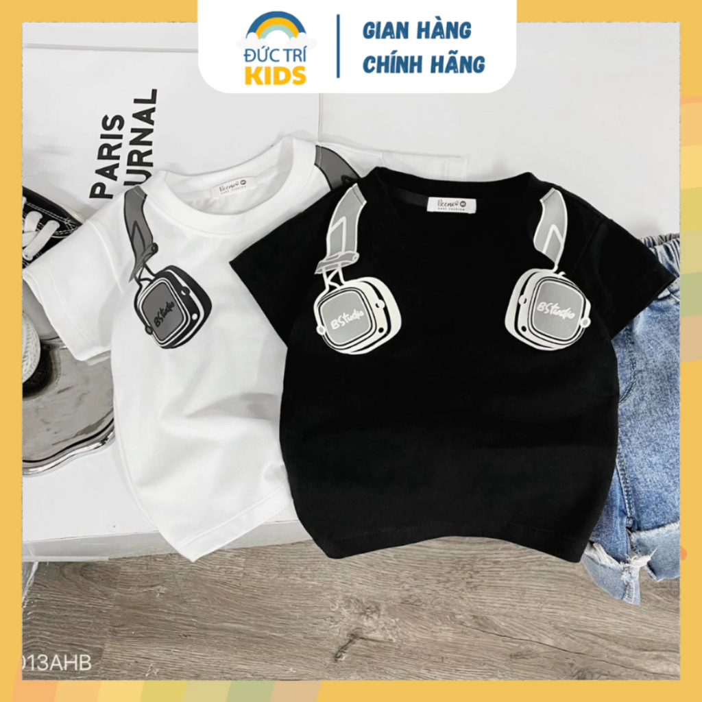 Bộ đồ bé trai TN STUDIO áo cộc tay quần short KAKI đen thiết kế thời trang phong cách Hàn Quốc | ĐỨC