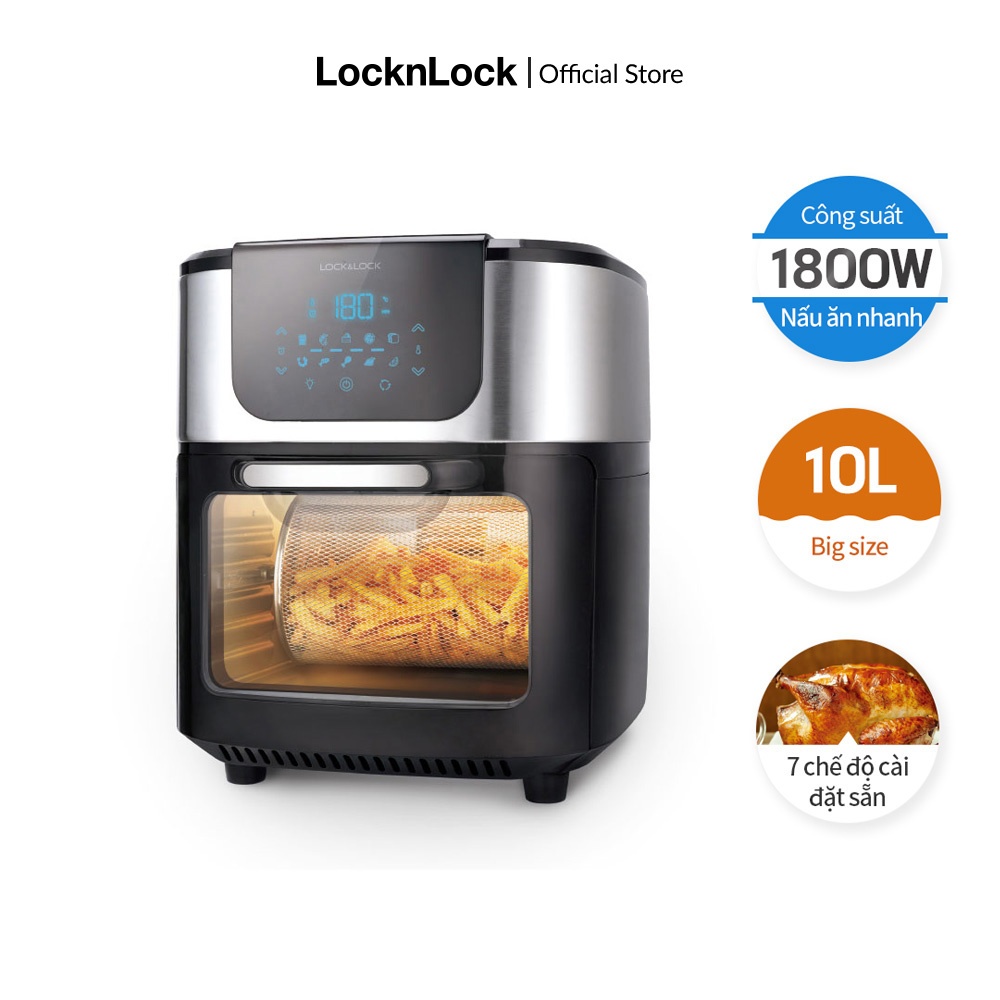 Lò chiên không dầu LocknLock EJF691 (10L ) - Màu Đen - Hàng Chính Hãng